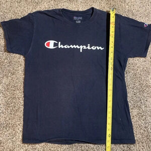 Champion GT280 Classic Jersey Script T-Shirt for Men's, Size M- White/Navy